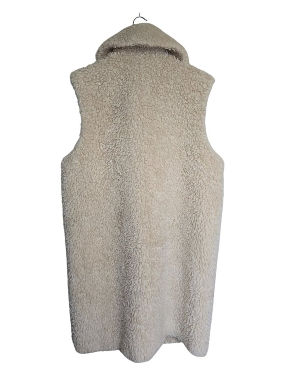 Banana Republic Cora Sherpa Vest M/L Beige Double-Breasted Wool Boho - Picture 7 of 9